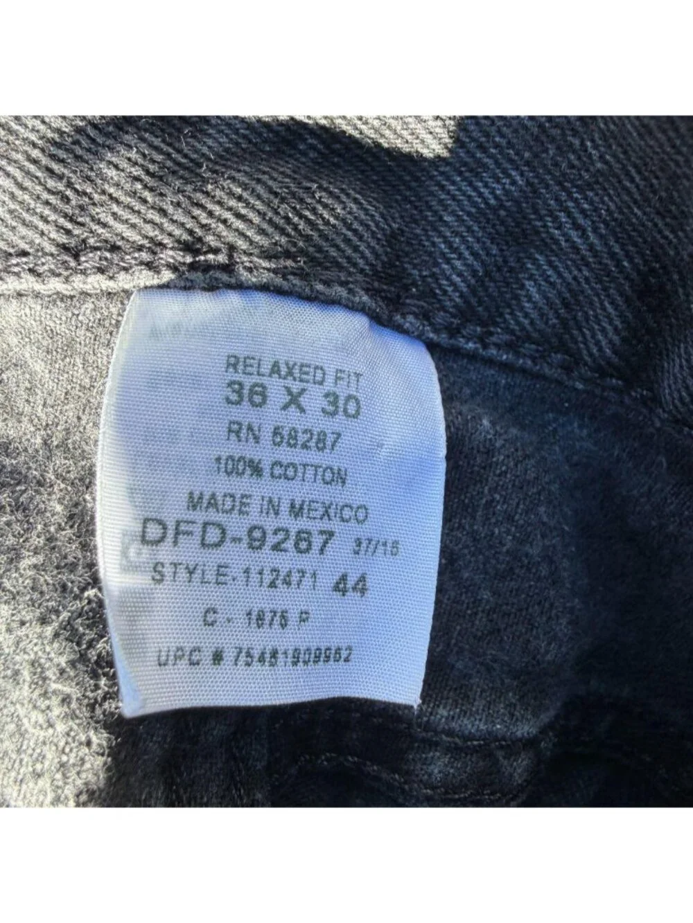Levi's Black Jeans Relaxed Straight 36x30 Men's